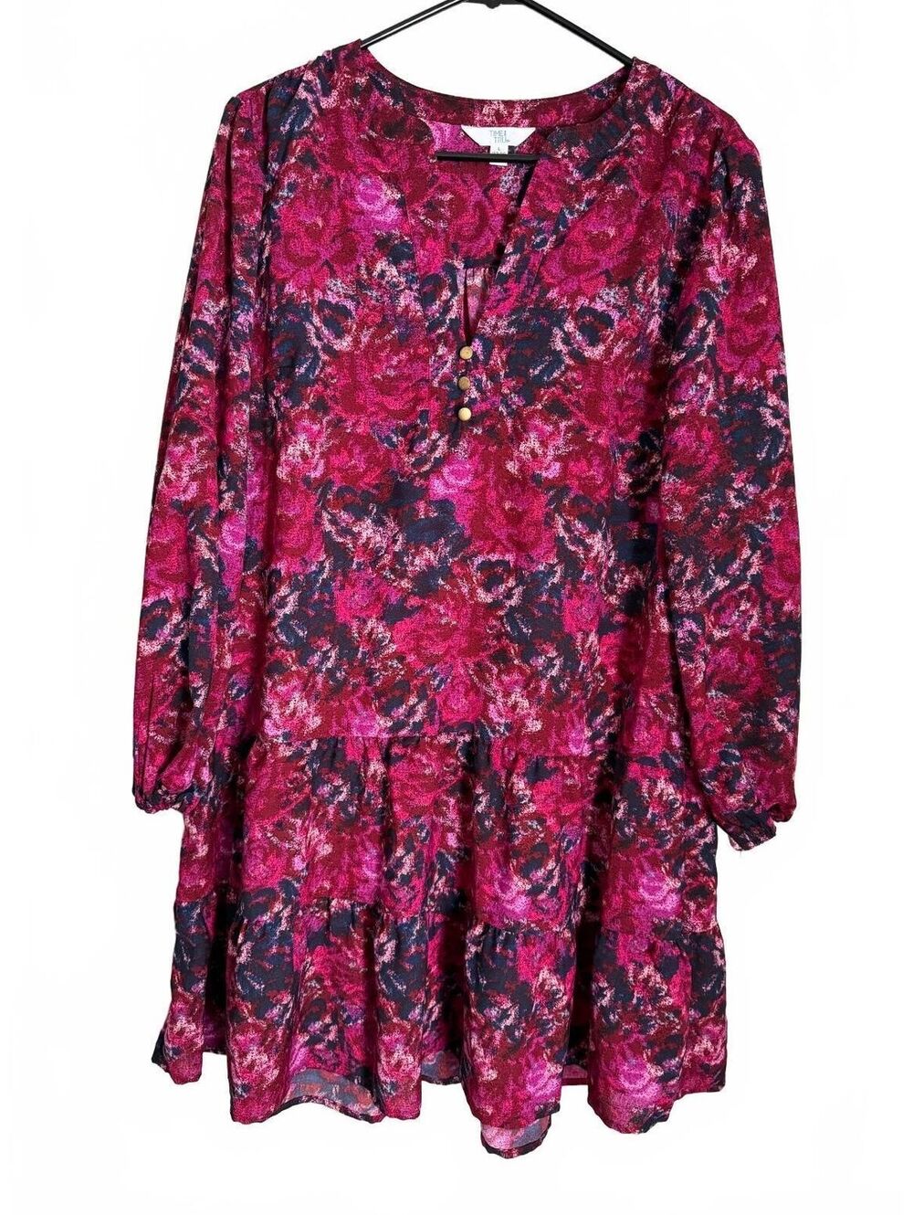 Time and Tru NEW Mini Babydoll Dress Size Large 12 14 Coquette Girl Indie Retro